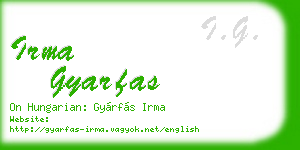 irma gyarfas business card